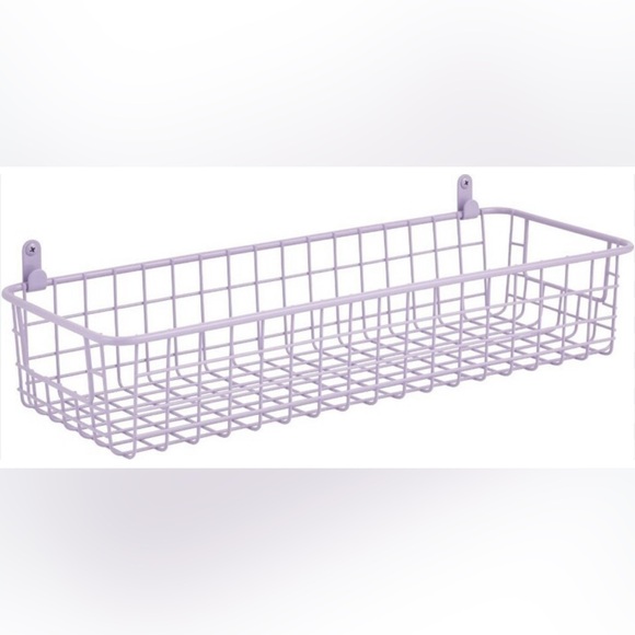 Set of 2 Wire Wall Storage Baskets Pink - Picture 1 of 3